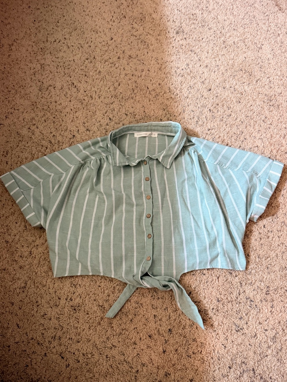 Altar'd State Striped Tie-Front Button Shirt Amazing condition